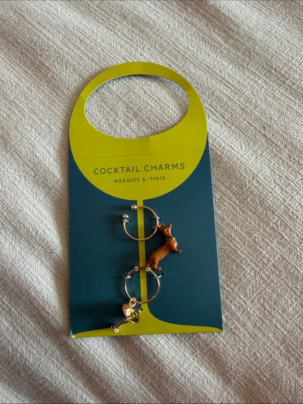 Anthropologie Cocktail Charms - Brown Dog & Gold Bone